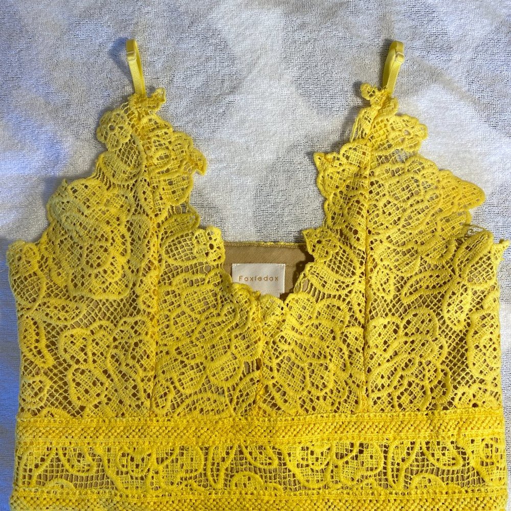 Foxiedox Majorie Lace Dress Yellow S - Picture 7 of 14